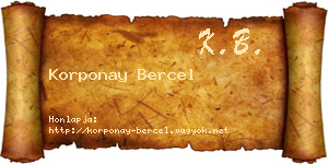 Korponay Bercel névjegykártya